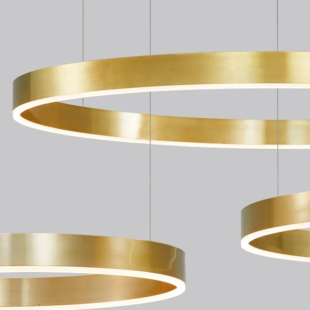 Lampadari Moderni-Selezionato da Mazzolaluce Lampadario cerchio 60cm oro led 50w 2700k a 6000k dimmerabile