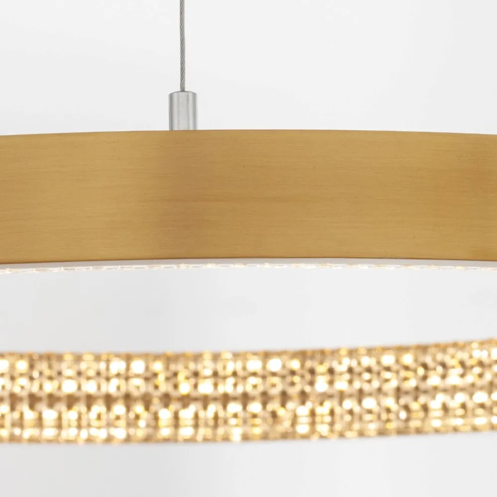 Lampadari Moderni-Selezionato da Mazzolaluce Lampadario cerchio 60cm oro led dimmerabile stile contemporaneo
