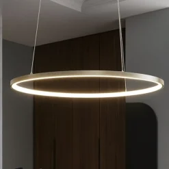 Lampadari Moderni-Selezionato da Mazzolaluce Lampadario cerchio 60cm sottile oro led 37w 3000k