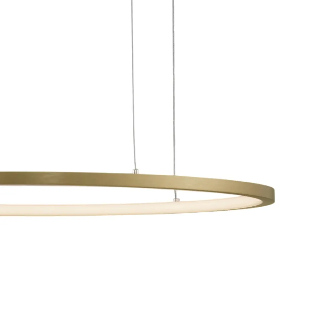 Lampadari Moderni-Selezionato da Mazzolaluce Lampadario cerchio 60cm sottile oro led 37w 3000k