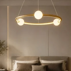 Lampadario Camera Da Letto-Selezionato da Mazzolaluce Lampadario cerchio design oro per camera da letto con telecomando