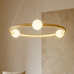 Lampadario Camera Da Letto-Selezionato da Mazzolaluce Lampadario cerchio design oro per camera da letto con telecomando