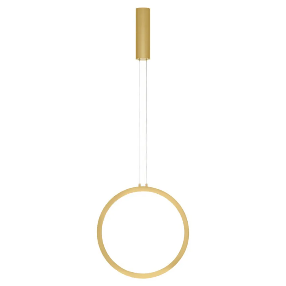 Lampadari Moderni-Selezionato da Mazzolaluce Lampadario cerchio dorato 40cm led 26w 3000k