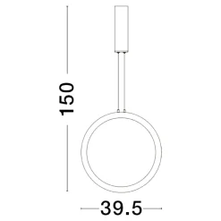 Lampadari Moderni-Selezionato da Mazzolaluce Lampadario cerchio dorato 40cm led 26w 3000k