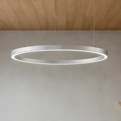 Lampadari Moderni-Selezionato da Mazzolaluce Lampadario cerchio grigio 98cm led biemissione 106w 3000k