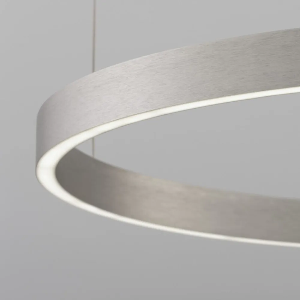 Lampadari Moderni-Selezionato da Mazzolaluce Lampadario cerchio grigio 60cm led biemissione 60w 3000k dimmerabile