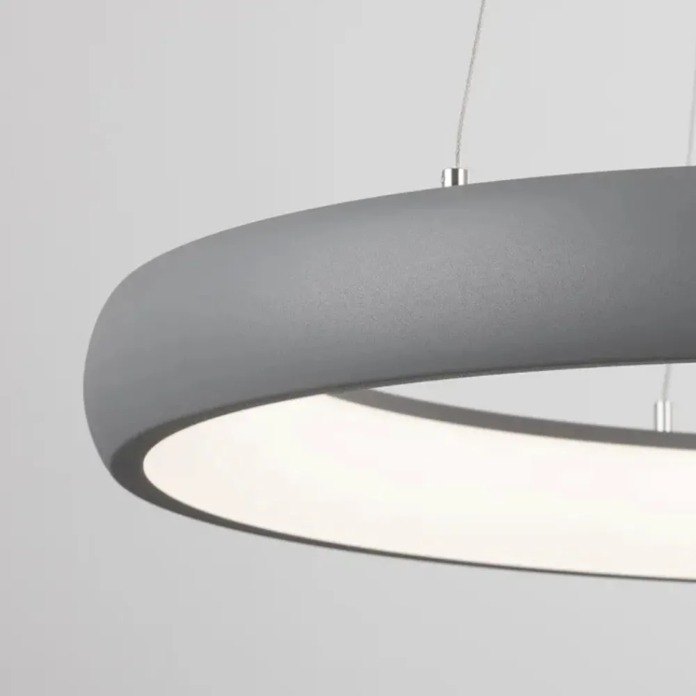 Lampadari Moderni-Selezionato da Mazzolaluce Lampadario cerchio grigio led 32w 3000k dimmerabile