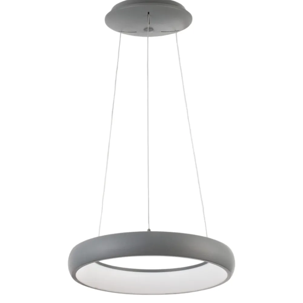 Lampadari Moderni-Selezionato da Mazzolaluce Lampadario cerchio grigio led 32w 3000k dimmerabile