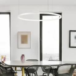 Lampadari Moderni-Selezionato da Mazzolaluce Lampadario cerchio led 80cm bianco dimmerabile