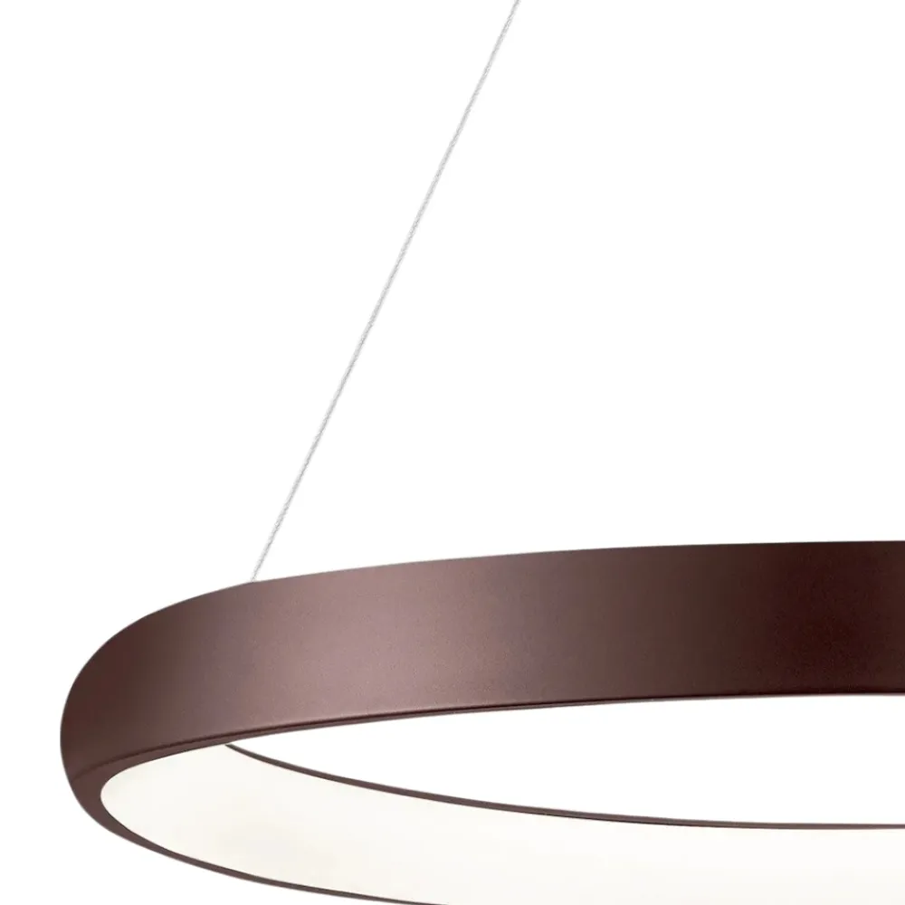 Lampadari Moderni-Selezionato da Mazzolaluce Lampadario cerchio led marrone 50w 3000k per soggiorno