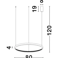 Lampadari Moderni-Selezionato da Mazzolaluce Lampadario cerchio moderno 80cm oro led per salotto