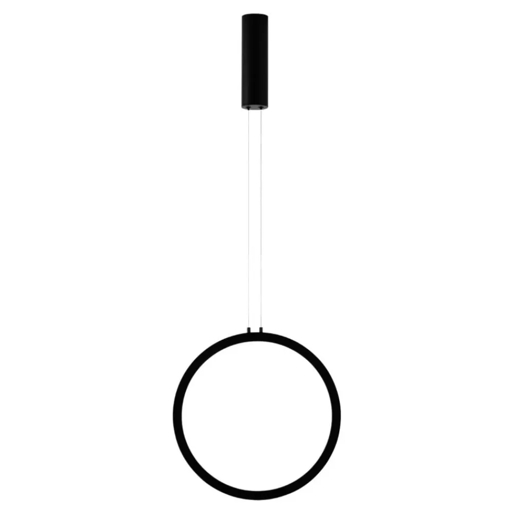 Lampadari Moderni-Selezionato da Mazzolaluce Lampadario cerchio moderno nero 40cm led 26w 3000k