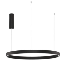 Lampadari Moderni-Selezionato da Mazzolaluce Lampadario cerchio nero 80cm led biemissione 77w 3000k dimmerabile