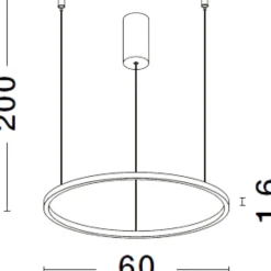 Lampadari Moderni-Selezionato da Mazzolaluce Lampadario cerchio nero 60cm led 37w 3000k moderno
