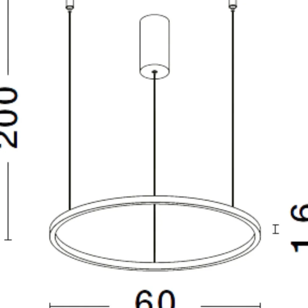 Lampadari Moderni-Selezionato da Mazzolaluce Lampadario cerchio nero 60cm led 37w 3000k moderno