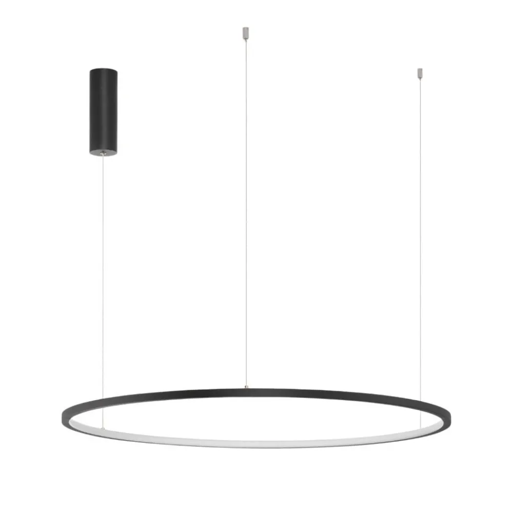 Lampadari Moderni-Selezionato da Mazzolaluce Lampadario cerchio nero 80cm led per soggiorno moderno