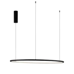 Lampadari Moderni-Selezionato da Mazzolaluce Lampadario cerchio nero 80cm led per soggiorno moderno