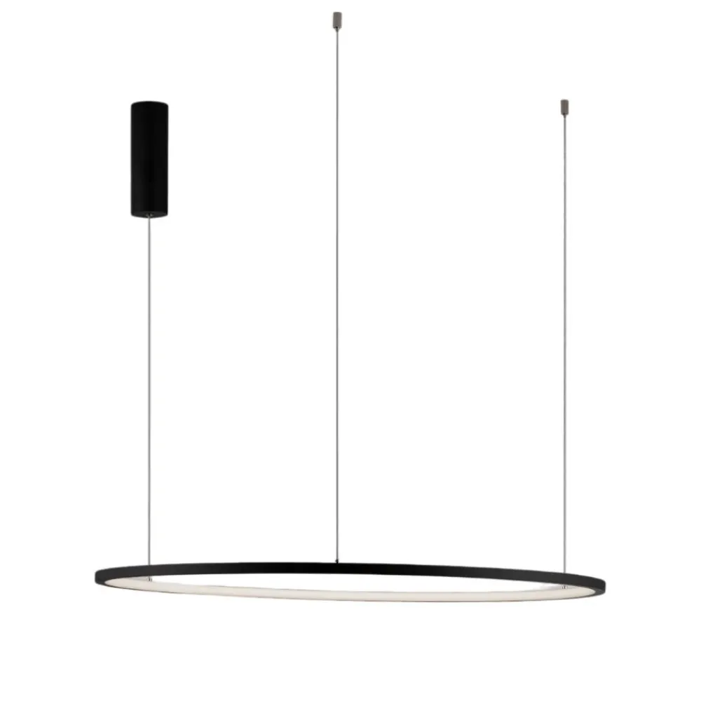 Lampadari Moderni-Selezionato da Mazzolaluce Lampadario cerchio nero 80cm led per soggiorno moderno