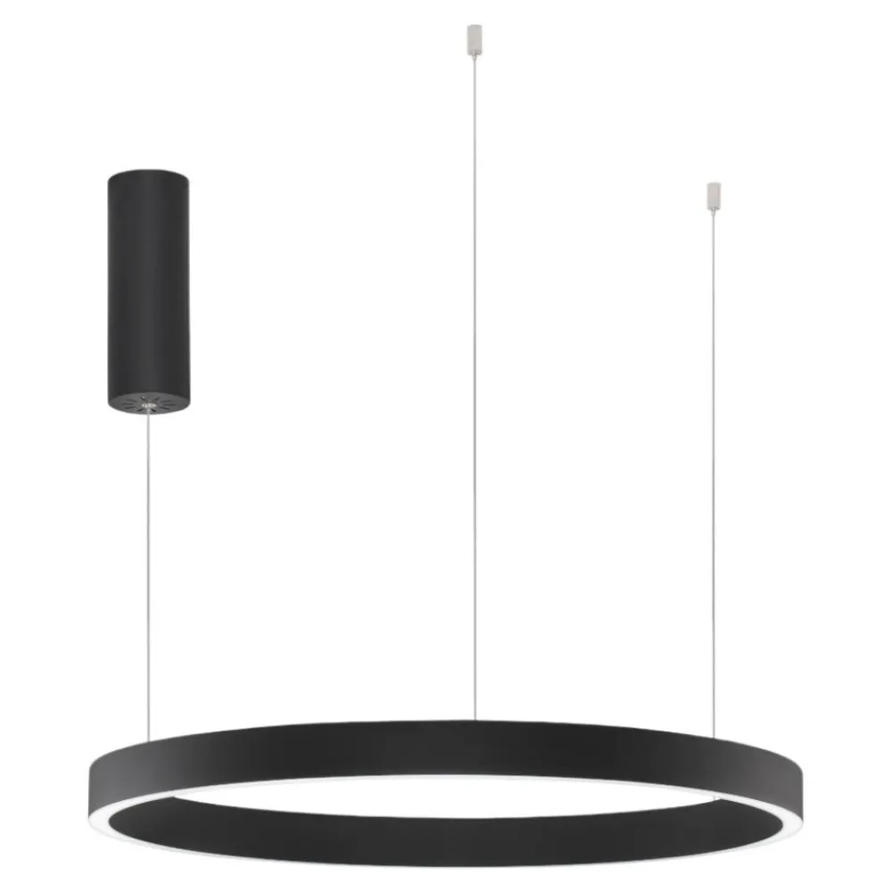 Lampadari Moderni-Selezionato da Mazzolaluce Lampadario cerchio nero 60cm led biemissione 60w 3000k dimmerabile