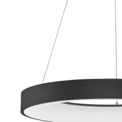 Lampadari Moderni-Selezionato da Mazzolaluce Lampadario cerchio nero 60cm moderno led 3000k dimmerabile