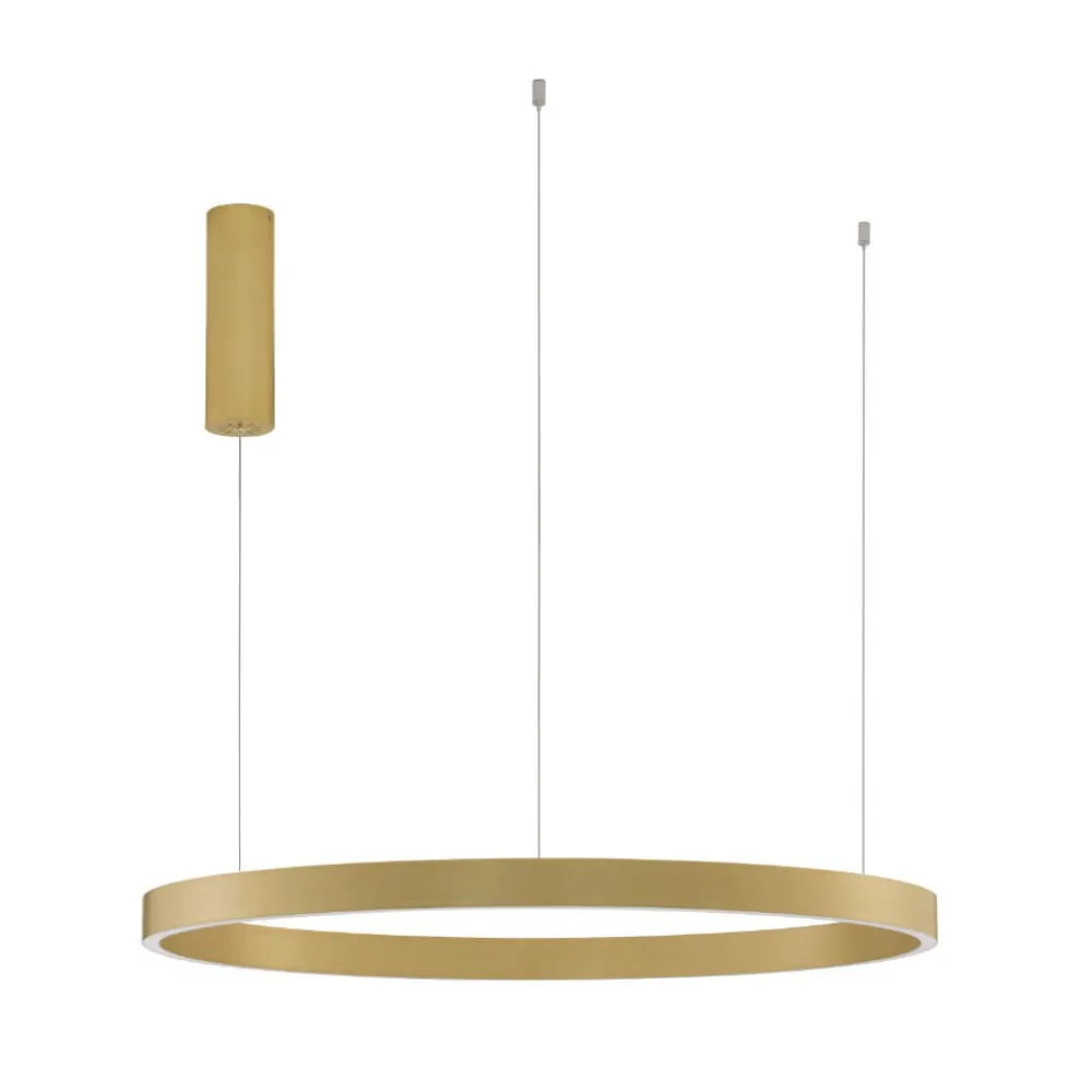 Lampadari Moderni-Selezionato da Mazzolaluce Lampadario cerchio oro 80cm led biemissione 77w 3000k dimmerabile
