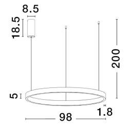 Lampadari Moderni-Selezionato da Mazzolaluce Lampadario cerchio oro 98cm led biemissione 106w 3000k dimmerabile