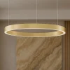 Lampadari Moderni-Selezionato da Mazzolaluce Lampadario cerchio oro 100cm led 60w da 2700k a 6000k dimmerabile