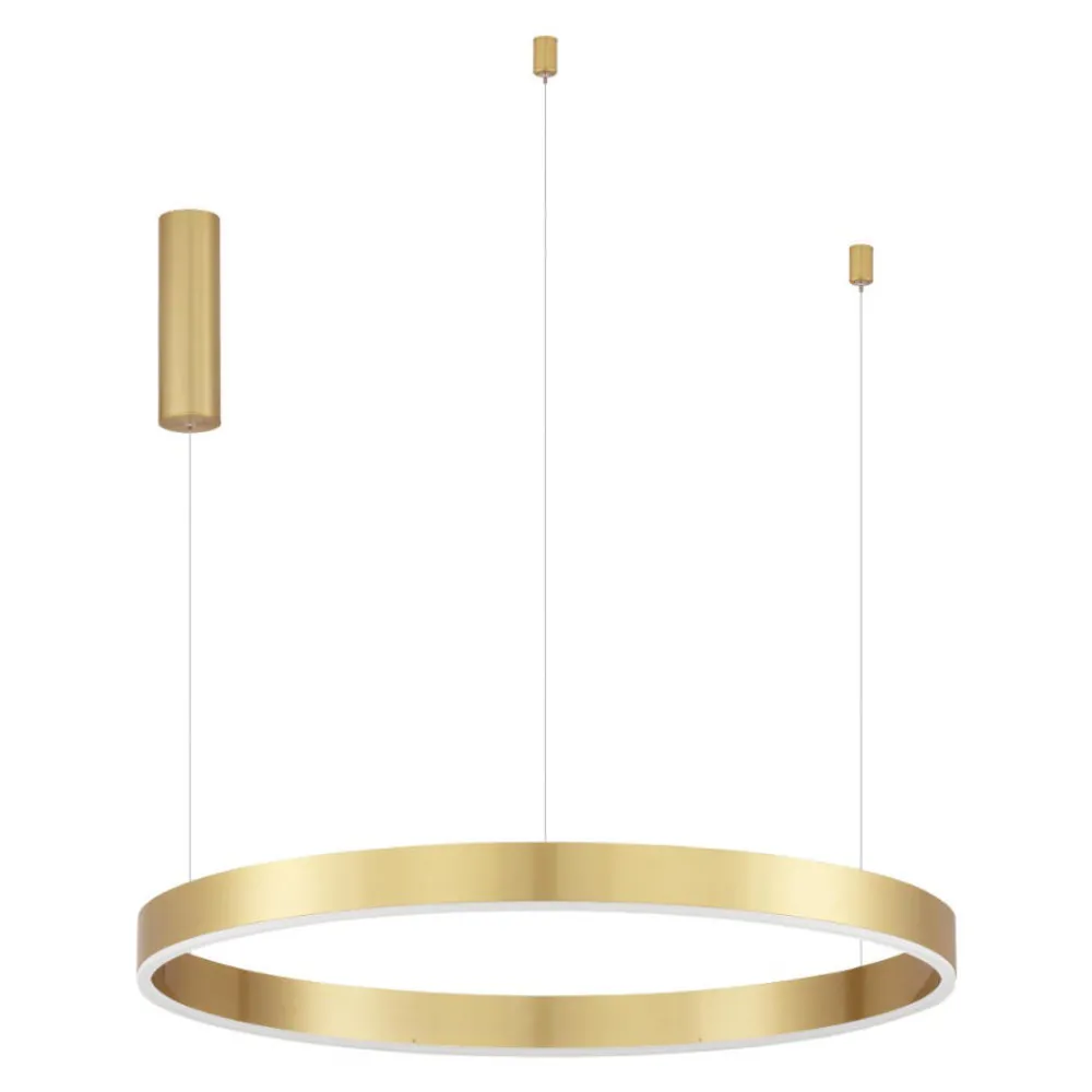 Lampadari Moderni-Selezionato da Mazzolaluce Lampadario cerchio oro 100cm led 60w da 2700k a 6000k dimmerabile