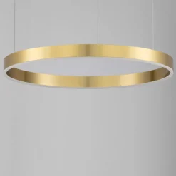 Lampadari Moderni-Selezionato da Mazzolaluce Lampadario cerchio oro 100cm led 60w da 2700k a 6000k dimmerabile