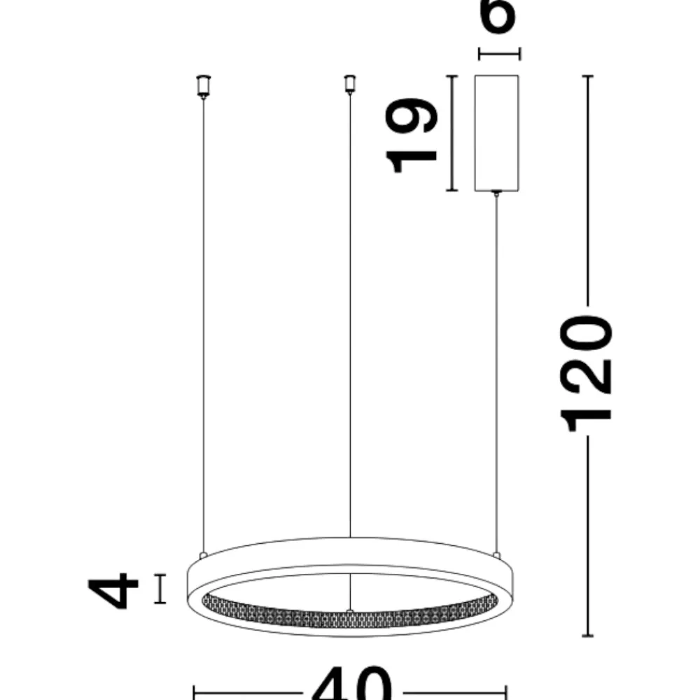 Lampadari Moderni-Selezionato da Mazzolaluce Lampadario cerchio oro moderno led 25w 3000k dimmerabile