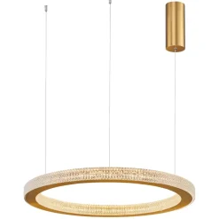 Lampadari Moderni-Selezionato da Mazzolaluce Lampadario cerchio oro per soggiorno contemporaneo