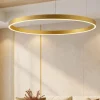 Lampadari Moderni-Selezionato da Mazzolaluce Lampadario cerchio xxl 150cm oro led 80w 3000k dimmerabile