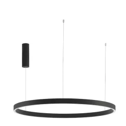 Lampadari Moderni-Selezionato da Mazzolaluce Lampadario cerchio xxl nero 98cm led biemissione 106w 3000k dimmerabile