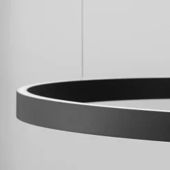 Lampadari Moderni-Selezionato da Mazzolaluce Lampadario cerchio xxl nero 98cm led biemissione 106w 3000k dimmerabile