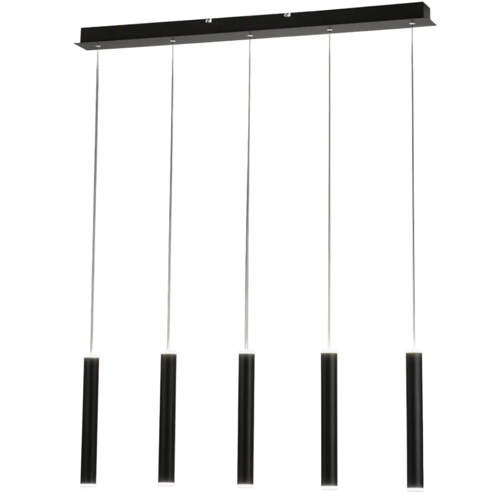 Lampadari Moderni-Fabas Luce Lampadario cilindri a sospensione nero prado