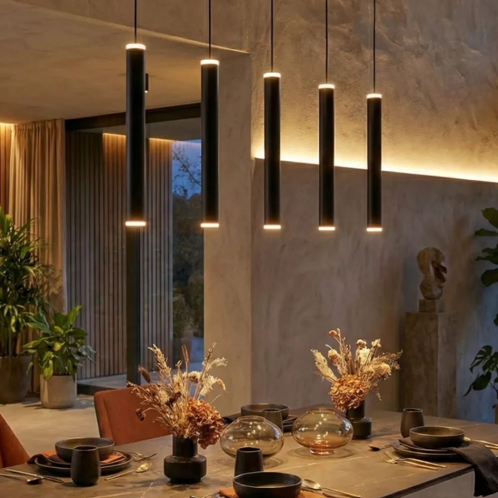 Lampadari Moderni-Fabas Luce Lampadario cilindri a sospensione nero prado