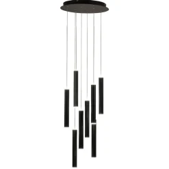 Lampadari Moderni-Fabas Luce Lampadario cilindri a sospensione nero per soggiorno prado