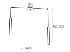 Lampadari Cucina-Top Light Lampadario cilindri colore sabbia con decentramento