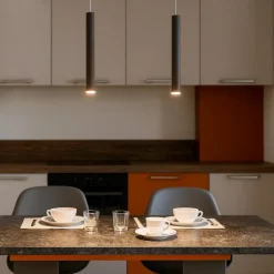 Lampadari Cucina-Top Light Lampadario cilindri marrone per sala da pranzo