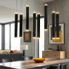 Lampadari Moderni-Fabas Luce Lampadario cilindri neri prado per tavolo sala sa pranzo