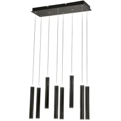 Lampadari Moderni-Fabas Luce Lampadario cilindri neri prado per tavolo sala sa pranzo