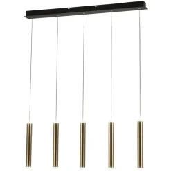 Lampadari Moderni-Fabas Luce Lampadario cilindri nero oro per tavolo sala da pranzo prado