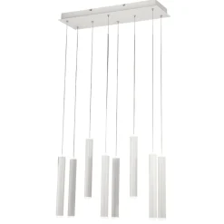 Lampadari Moderni-Fabas Luce Lampadario cilindri pendenti bianchi per tavolo soggiorno fabas prado