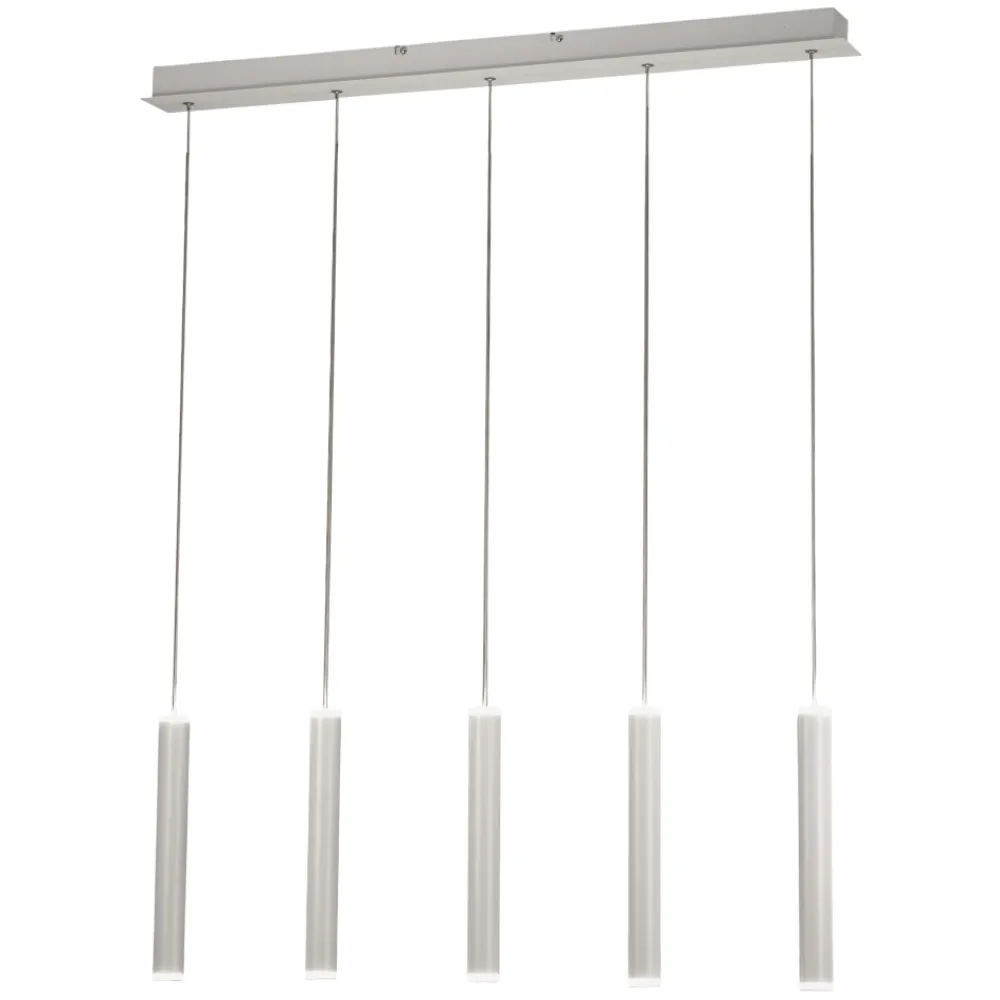 Lampadari Moderni-Fabas Luce Lampadario cilindri sospensione bianco per soggiorno prado