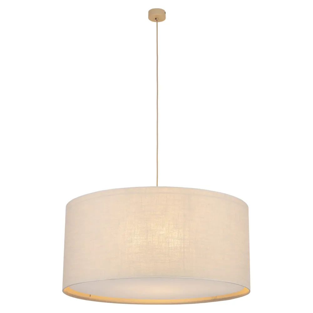 Lampadari Moderni-Selezionato da Mazzolaluce Lampadario cilindro a sospensione di tessuto lino