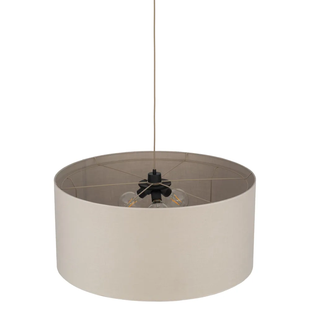 Lampadari Moderni-Selezionato da Mazzolaluce Lampadario cilindro a sospensione di tessuto lino