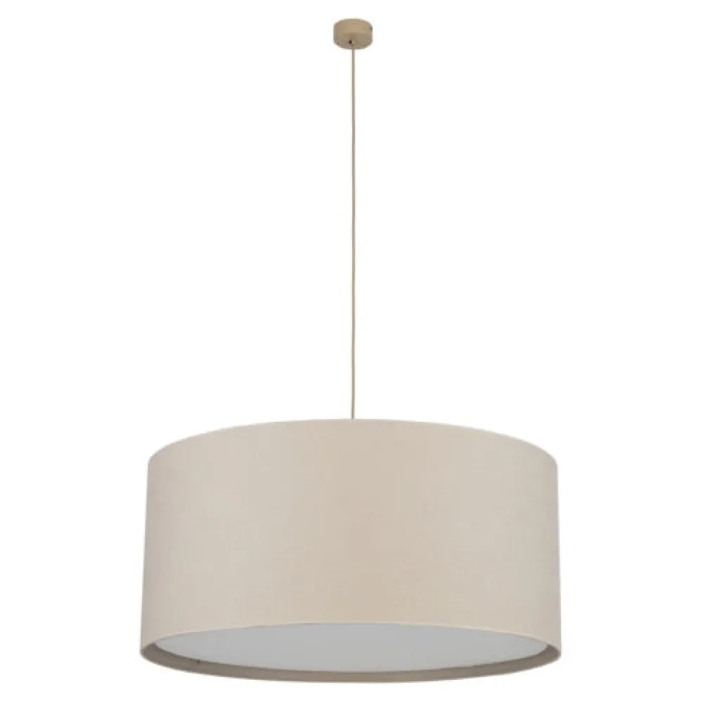 Lampadari Moderni-Selezionato da Mazzolaluce Lampadario cilindro a sospensione di tessuto lino