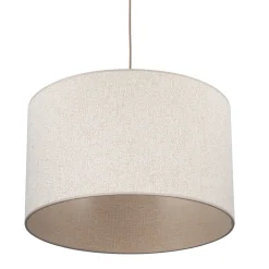 Lampadari Moderni-Selezionato da Mazzolaluce Lampadario cilindro a sospensione tessuto sabbia