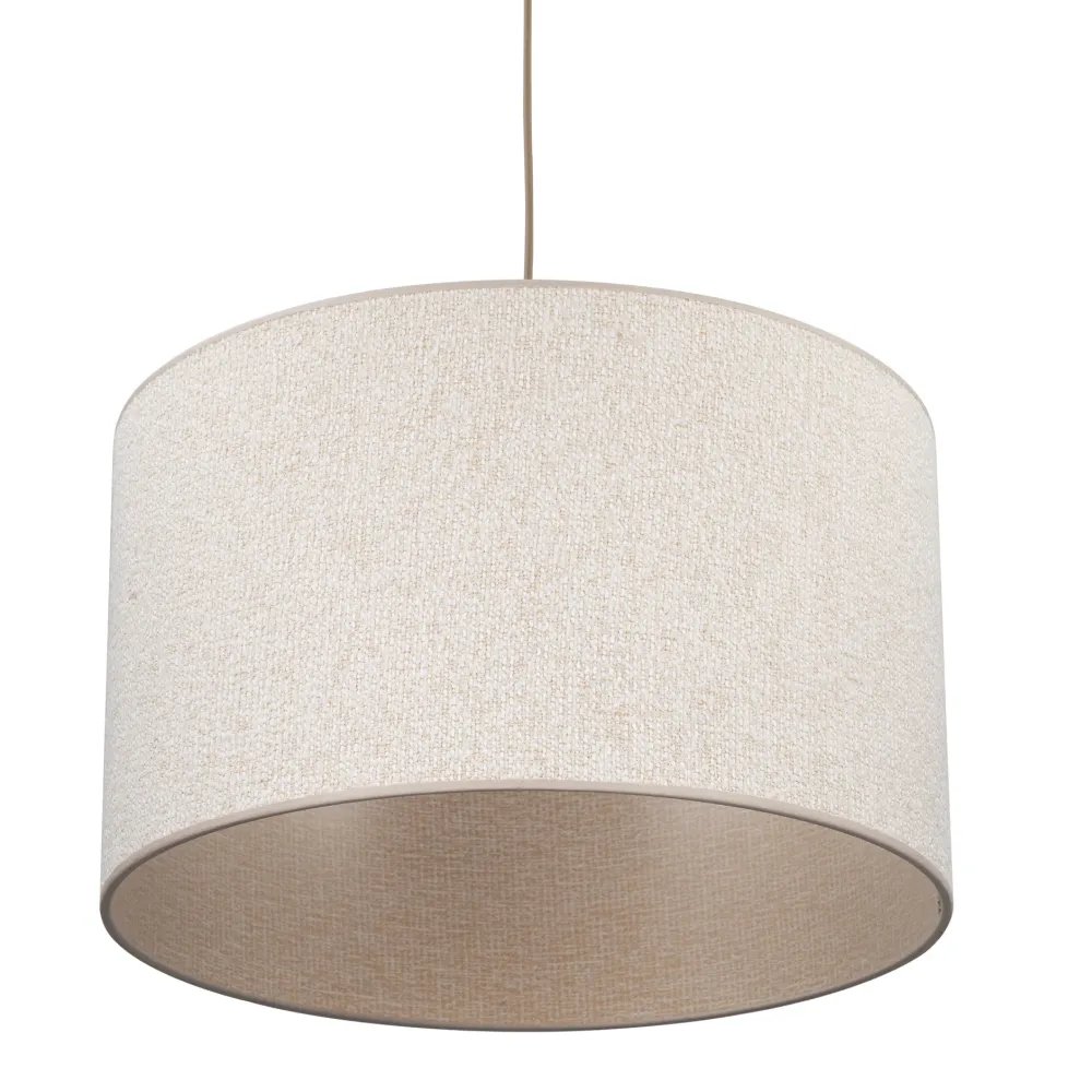 Lampadari Moderni-Selezionato da Mazzolaluce Lampadario cilindro a sospensione tessuto sabbia
