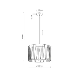 Lampadari Moderni-Selezionato da Mazzolaluce Lampadario cilindro 50 cm di tessuto nero design moderno per sala da pranzo